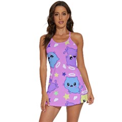 Seamless Pattern With Cute Kawaii Kittens 2-in-1 Flare Activity Dress by Simbadda