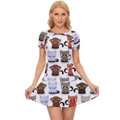 Seamless Pattern With Cute Little Kittens Various Color Women s Sports Wear Set by Simbadda