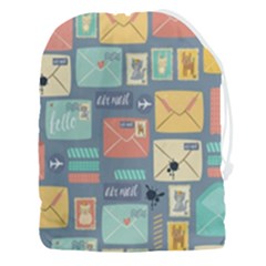Pattern Postal Stationery Drawstring Pouch (3xl) by Simbadda