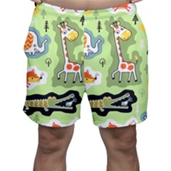 Seamless-pattern-with-wildlife-animals-cartoon Men s Shorts by Simbadda