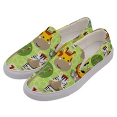 Funny Animals Cartoon Men s Canvas Slip Ons by Simbadda