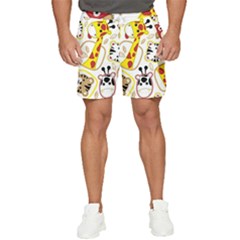 Vector Seamless Pattern Nice Animals Cartoon Men s Runner Shorts by Simbadda