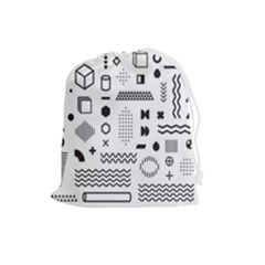 Pattern Hipster Abstract Form Geometric Line Variety Shapes Polkadots Fashion Style Seamless Drawstring Pouch (large) by Simbadda