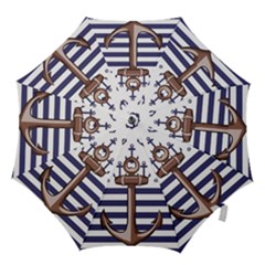 Anchor Background Design Hook Handle Umbrellas (large) by Simbadda