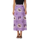 Cute-colorful-cat-kitten-with-paw-yarn-ball-seamless-pattern Classic Midi Chiffon Skirt View1