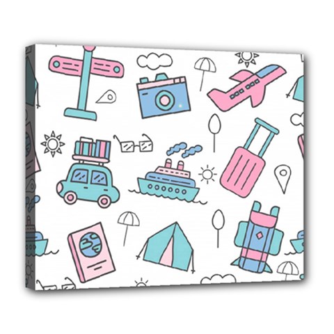 Transportation Seamless Pattern Deluxe Canvas 24  X 20  (stretched) by Simbadda
