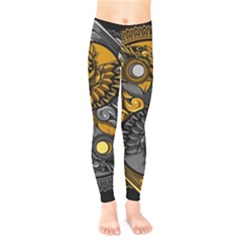 Yin-yang-owl-doodle-ornament-illustration Kids  Classic Winter Leggings by Simbadda