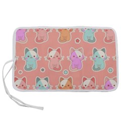 Cute-kawaii-kittens-seamless-pattern Pen Storage Case (s) by Simbadda