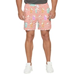 Cute-kawaii-kittens-seamless-pattern Men s Runner Shorts by Simbadda