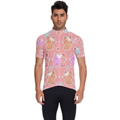Cute-kawaii-kittens-seamless-pattern Men s Short Sleeve Cycling Jersey by Simbadda
