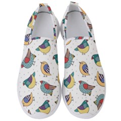 Seamless-pattern-with-hand-drawn-bird-black Men s Slip On Sneakers by Simbadda