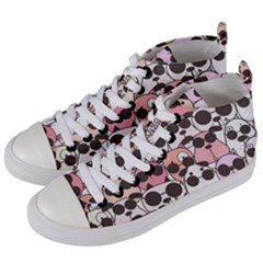Cute-dog-seamless-pattern-background Women s Mid-top Canvas Sneakers by Simbadda