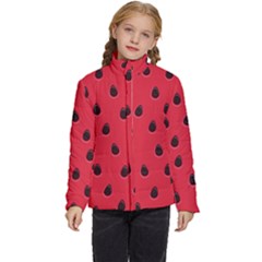 Seamless-watermelon-surface-texture Kids  Puffer Bubble Jacket Coat by Simbadda