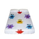 Seamless-pattern-cute-funny-monster-cartoon-isolated-white-background Fitted Sheet (Full/ Double Size) View1