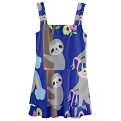 Hand-drawn-cute-sloth-pattern-background Kids  Layered Skirt Swimsuit by Simbadda