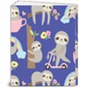 Hand-drawn-cute-sloth-pattern-background 8  x 10  Hardcover Notebook View2