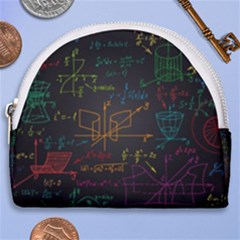 Mathematical-colorful-formulas-drawn-by-hand-black-chalkboard Horseshoe Style Canvas Pouch by Simbadda