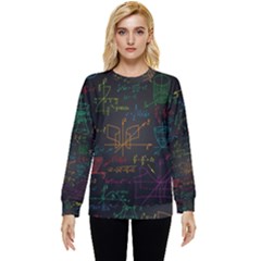 Mathematical-colorful-formulas-drawn-by-hand-black-chalkboard Hidden Pocket Sweatshirt by Simbadda