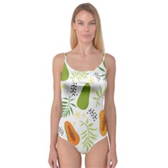 Seamless-tropical-pattern-with-papaya Camisole Leotard  by Simbadda