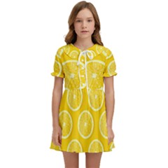 Lemon-fruits-slice-seamless-pattern Kids  Sweet Collar Dress by Simbadda