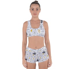 Doodle-seamless-pattern-with-autumn-elements Racerback Boyleg Bikini Set by Simbadda