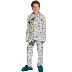 Doodle-seamless-pattern-with-autumn-elements Kids  Long Sleeve Velvet Pajamas Set by Simbadda