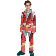 Strawberries Fruit Kids  Long Sleeve Velvet Pajamas Set by Grandong