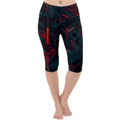 A Dark City Vector Lightweight Velour Cropped Yoga Leggings by Proyonanggan