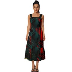 A Dark City Vector Square Neckline Tiered Midi Dress by Proyonanggan