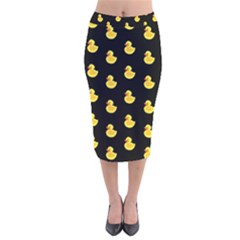 Rubber Duck Velvet Midi Pencil Skirt by Valentinaart