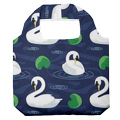 Swan Pattern Elegant Design Premium Foldable Grocery Recycle Bag by Bangk1t