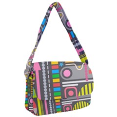 Pattern Geometric Abstract Colorful Arrows Lines Circles Triangles Courier Bag by Bangk1t