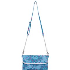 Flower Template Mandala Nature Blue Sketch Drawing Mini Crossbody Handbag by Bangk1t