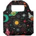 Seamless Pattern Space Foldable Grocery Recycle Bag View1