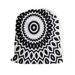 Circular Concentric Radial Symmetry Abstract Drawstring Pouch (2xl) by pakminggu
