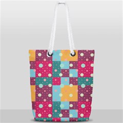 Background Pattern Texture Design Dots Wallpaper Full Print Rope Handle Tote (small) by pakminggu