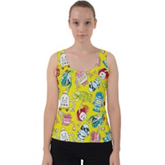 Robot Pattern Velvet Tank Top by Grandong