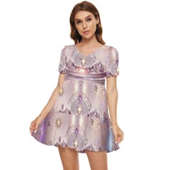 Cosmic Egg Sacred Geometry Art Tiered Short Sleeve Babydoll Dress by Grandong