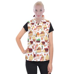 Dessert And Cake For Food Pattern Women s Button Up Vest by Grandong