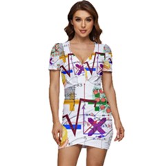Mathematics Formula Physics School Low Cut Cap Sleeve Mini Dress by Grandong