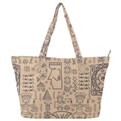 Aztec Tribal African Egyptian Style Seamless Pattern Vector Antique Ethnic Full Print Shoulder Bag by Grandong