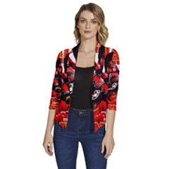 Carlos Sainz Women s Draped Front 3/4 Sleeve Shawl Collar Jacket by Boster123