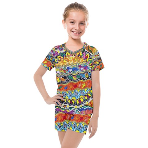 Supersonic Sunblast Kids  Mesh Tee And Shorts Set by chellerayartisans