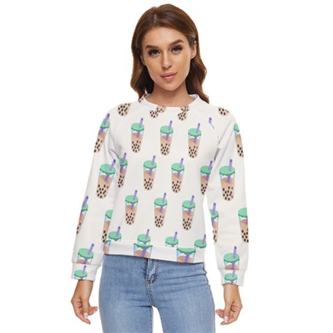 Cute Boba Women s Long Sleeve Raglan Tee by artworkshop