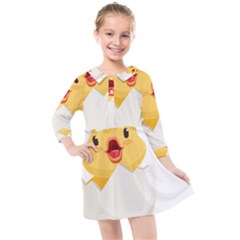 Cute Chick Kids  Quarter Sleeve Shirt Dress by RuuGallery10