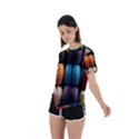 Macaroon Sweet Treat Asymmetrical Short Sleeve Sports Tee View2