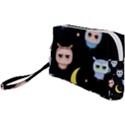 Cute-owl-doodles-with-moon-star-seamless-pattern Wristlet Pouch Bag (Small) View1