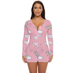 Cute-unicorn-seamless-pattern Long Sleeve Boyleg Swimsuit by pakminggu