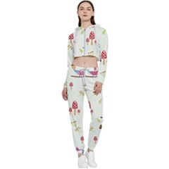 Forest-seamless-pattern-with-cute-owls Cropped Zip Up Lounge Set by pakminggu