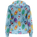 Cute-kawaii-ice-cream-seamless-pattern Women s Pullover Hoodie View2